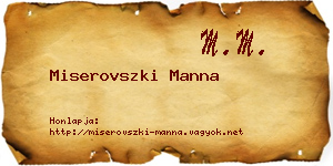 Miserovszki Manna névjegykártya